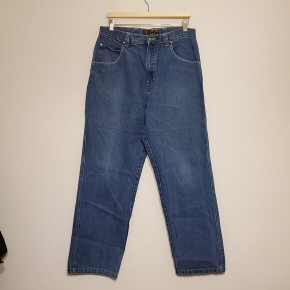 Y2k Exhaust baggy denim blue jeans size 34 - Picture 2 of 8